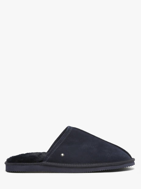 Pantoffels Uit Leder Isotoner Blauw men 98169 ander zicht 3